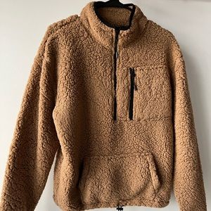 No boundaries- sherpa half zip pullover